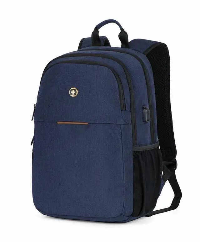Main image of Swissdigital BIBERSTEIN Dark Blue Backpack - Stylish, Durable Bag with USB Charging Port - RFID Protection Pocket - Padded Compartment for Laptops 17"  SD1636-12