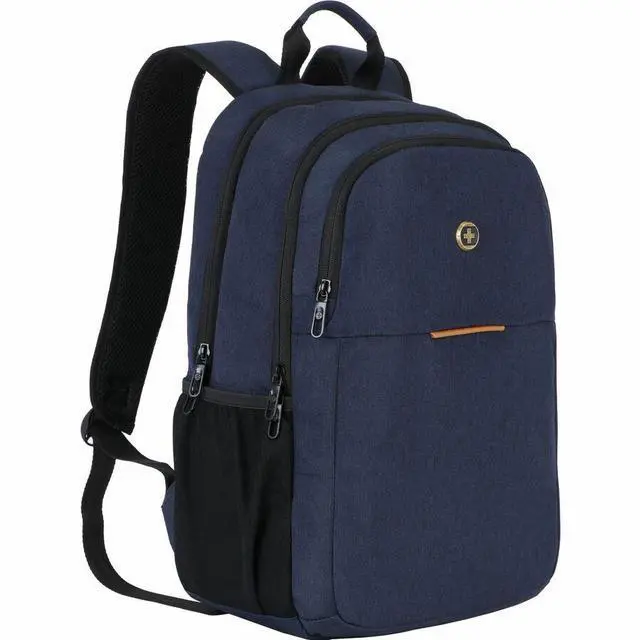Alt view image 4 of 7 - Swissdigital BIBERSTEIN Dark Blue Backpack - Stylish, Durable Bag with USB Charging Port - RFID Protection Pocket - Padded Compartment for Laptops 17"  SD1636-12
