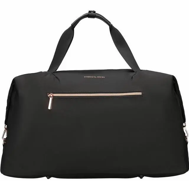 Alt view image 2 of 8 - Swissdigital KATY ROSE NG Black Duffle Bag - Stylish, Eco-Friendly Fabric with Multiple Storage Options, Perfect for Students, Professionals, and Everyday Use  SD5527-01