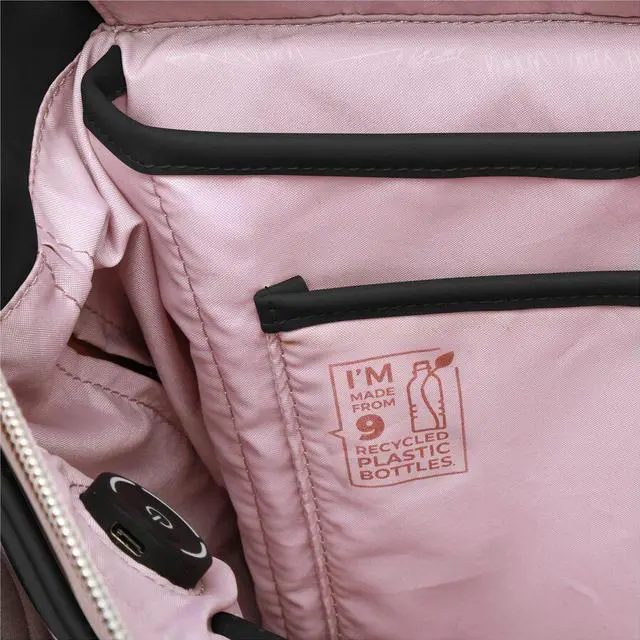 Alt view image 6 of 7 - Swissdigital KATY ROSE NG Black Tote Cabin  - LED - USB Charging Port - RFID Protection Pocket - LED Light - Eco-Friendly Fabric - Padded Laptop Compartment for 17" Laptop  SD4528L-01