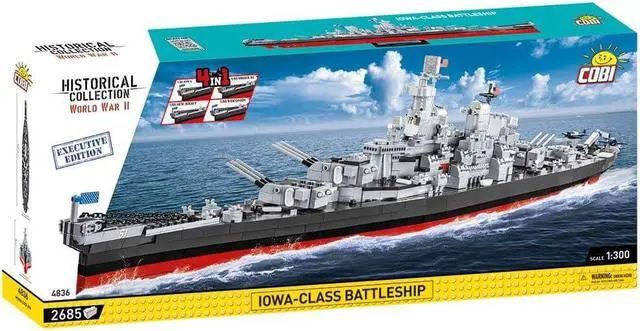 Alt view image 2 of 2 - COBI Historical Collection World War II IOWA-Class Battleship, 4-in-1 EXECUTIVE EDITION