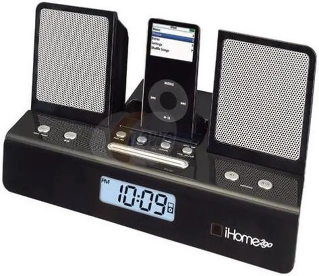 Alt view image 3 of 4 - iHome Black Portable Travel Alarm Clock for iPod with Remote Control Model IH26B