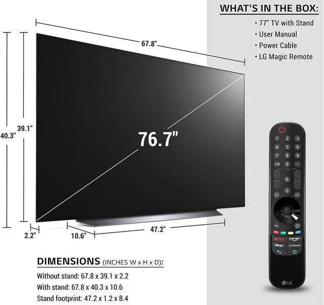 Alt view image 10 of 16 - LG OLED77C1PUB 4K Smart OLED TV w/ AI THinQ (2021)