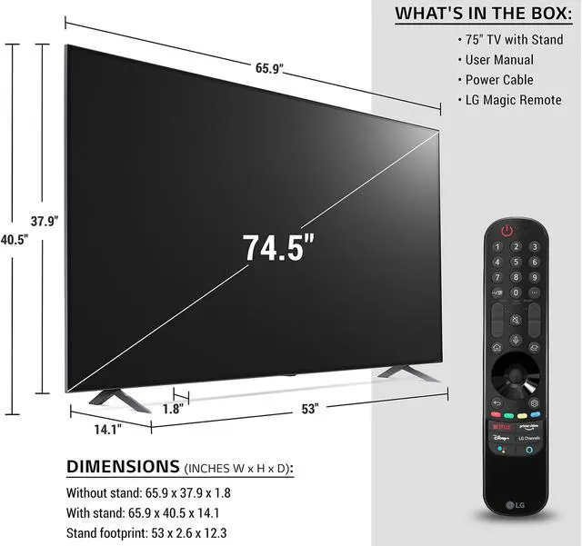 Alt view image 10 of 14 - LG NanoCell 90 Series 75 inch 4K Smart UHD TV w/ AI ThinQ (75NANO90UPA, 2021)