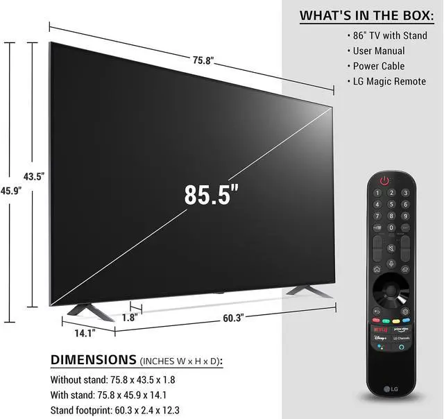 Alt view image 9 of 14 - LG 86NANO90UPA 4K Smart NanoCell TV w/ AI ThinQ (2021)