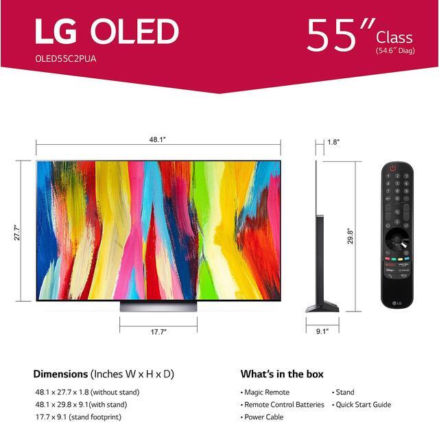 Alt view image 5 of 13 - LG C2 Series 55-Inch Class OLED evo Smart TV OLED55C2PUA, 2022 - AI-Powered 4K TV, Alexa Built-in