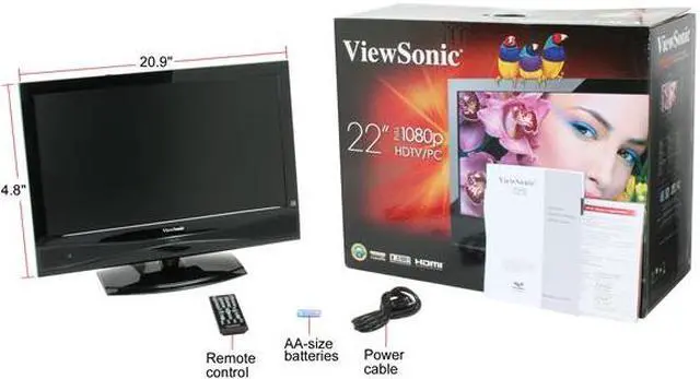Alt view image 8 of 8 - ViewSonic 22" 1080p LCD HDTV VT2230 w/ 6 video inputs including digital HDMI