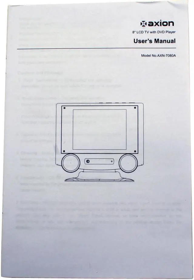 Alt view image 11 of 14 - axion AXN7080A 8" Silver 4:3 LCD TV with Slot-in DVD Player