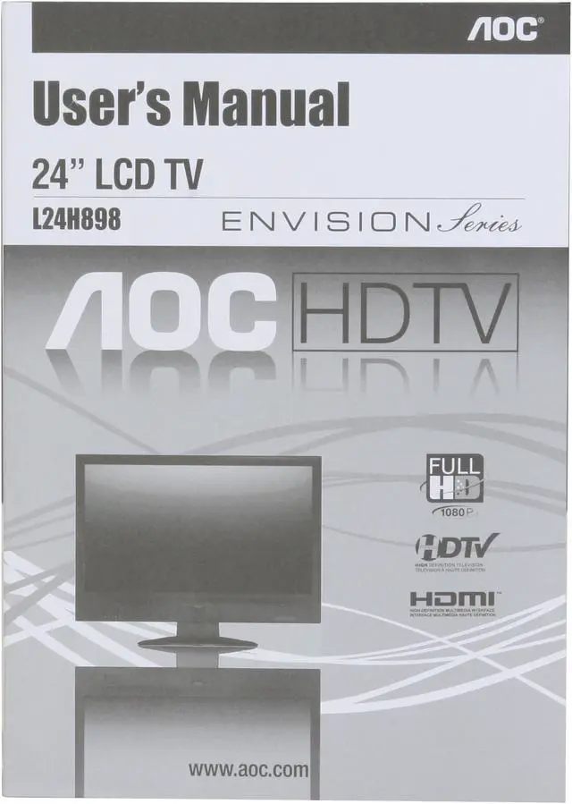 Alt view image 12 of 13 - AOC Envision 24" 1080p 60Hz LCD HDTV