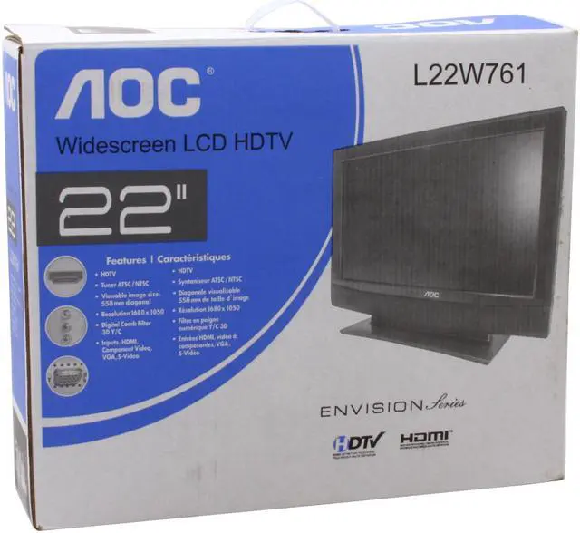 Alt view image 12 of 12 - AOC Envision 22" 16:10 5ms 720p LCD HDTV L22W761