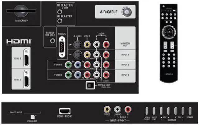 Alt view image 5 of 5 - HITACHI UltraVision 50" 1080p Plasma HDTV w/ CableCARD P50V701