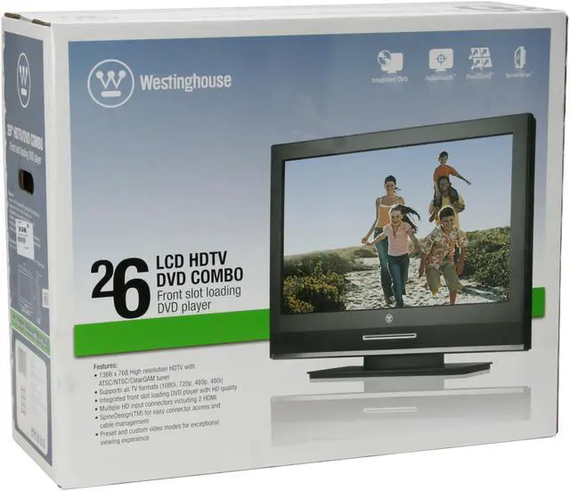 Alt view image 14 of 14 - Westinghouse SK-26H590D 26" Black 720p LCD HDTV With Built-In DVD Player