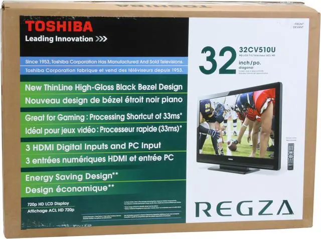 Alt view image 12 of 12 - TOSHIBA REGZA 32" ThinLine 720p LCD HDTV w/ CineSpeed - 32CV510U