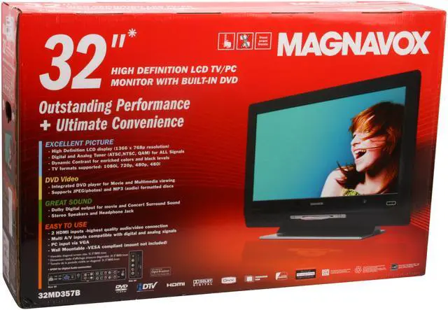 Alt view image 14 of 14 - MAGNAVOX 32" 720p LCD HDTV with Built-in DVD player - 32MD357B/37