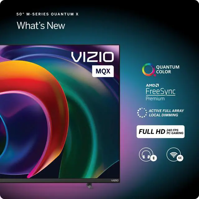 Alt view image 4 of 20 - VIZIO 50-inch MQX-Series 4K 120Hz QLED HDR10+ Smart TV with Dolby Vision, Active Full Array, 240Hz @ 1080p PC Gaming, WiFi 6E, Apple AirPlay, Chromecast Built-in, M50QXM-K01 2023