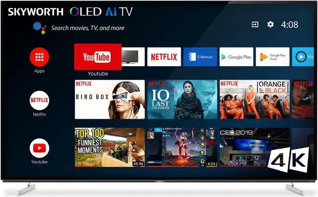 Main image of Skyworth XA8000 OLED Series 55" 4K OLED HDR Android Smart TV with Voice Remote, 55XA8000