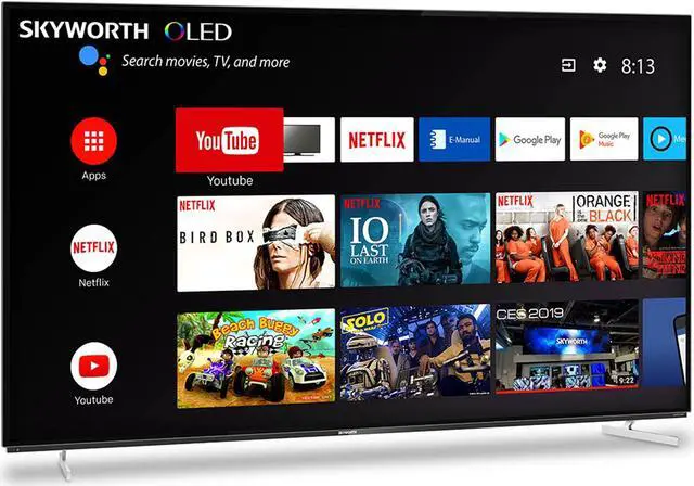 Alt view image 2 of 8 - Skyworth XA8000 OLED Series 55" 4K OLED HDR Android Smart TV with Voice Remote, 55XA8000