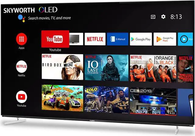Alt view image 3 of 8 - Skyworth XA8000 OLED Series 55" 4K OLED HDR Android Smart TV with Voice Remote, 55XA8000