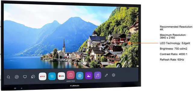 Alt view image 4 of 6 - Furrion 43" Aurora® Partial Sun Smart 4K UHD LED Outdoor TV (FDUP43CSA)