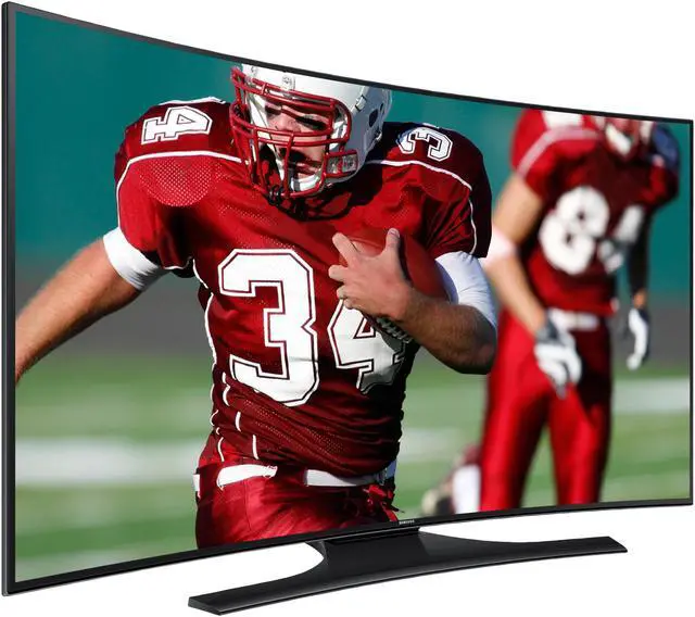 Alt view image 3 of 6 - Samsung UN55HU7250 55" Class 4K Ultra HD Curved LED TV w/ Curved Bluetooth Sound Bar (Black) Bundle