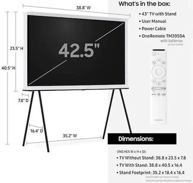Alt view image 4 of 7 - Samsung QN43LS01TAFXZA The Serif Lifestyle 4K QLED (2020)