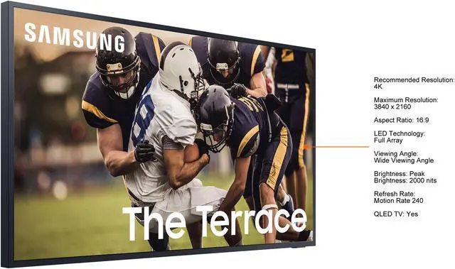 Alt view image 3 of 3 - Samsung 55" The Terrace Series Smart QLED 4K UHD HDR TV (QN55LST7TAFXZA, 2020 Model)