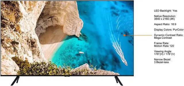 Alt view image 3 of 4 - Samsung NT678U Series HG65NT678UFXZA 65" 3840 x 2160 (4K) PurColor Hospitality TV Built-in Speaker