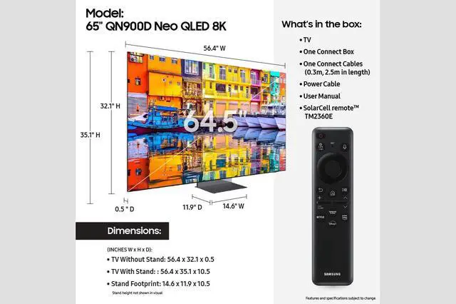 Alt view image 12 of 12 - Samsung 65” Class QN900D Series Neo QLED 8K Smart Tizen TV (QN65QN900DFXZA, 2024)