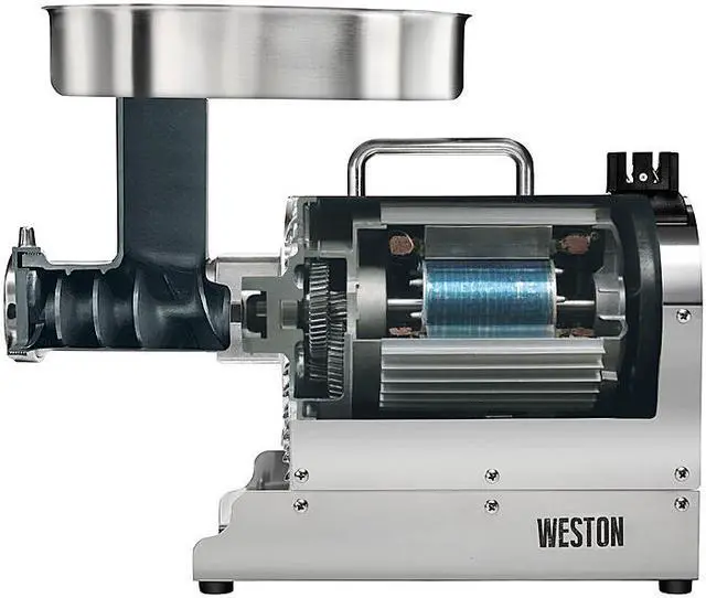 Alt view image 2 of 6 - Weston Pro Series #8 Meat Grinder - .75 HP - Stainless Steel 10-0801-W