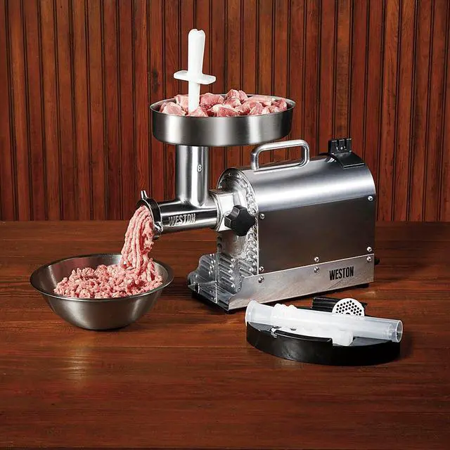 Alt view image 6 of 6 - Weston Pro Series #8 Meat Grinder - .75 HP - Stainless Steel 10-0801-W