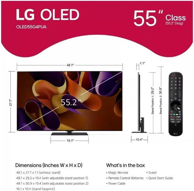 Alt view image 7 of 7 - LG 55-Inch Class OLED evo G4 Series TV with webOS 24(OLED55G4SUB, 2024)