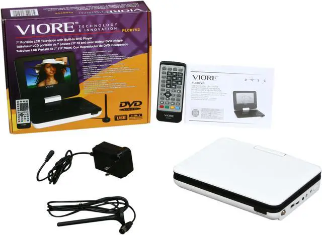 Alt view image 7 of 7 - Viore PLCD7V2 7" Portable LCD TV with Built-in DVD Player
