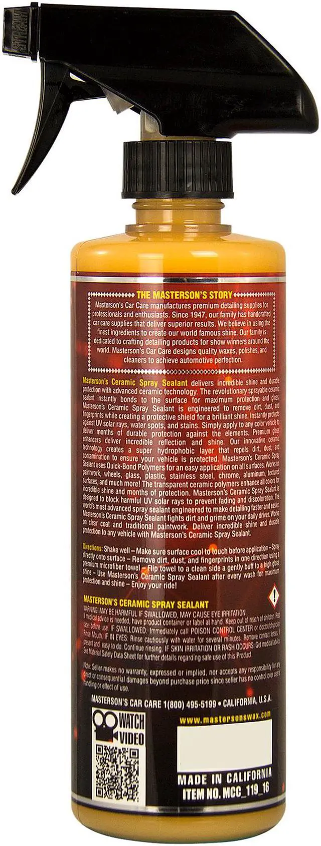 Alt view image 3 of 2 - Masterson's - Ceramic Spray Sealant 16 oz - MCC_119_16 - Made in America