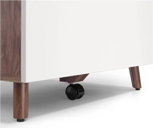 Alt view image 4 of 5 - Union & Scale UN56967 MidMod Lateral File Cabinet, 2-Drawers: Box/File, Legal/Letter, White/Espresso, 29.4" x 18.8" x 21.1"