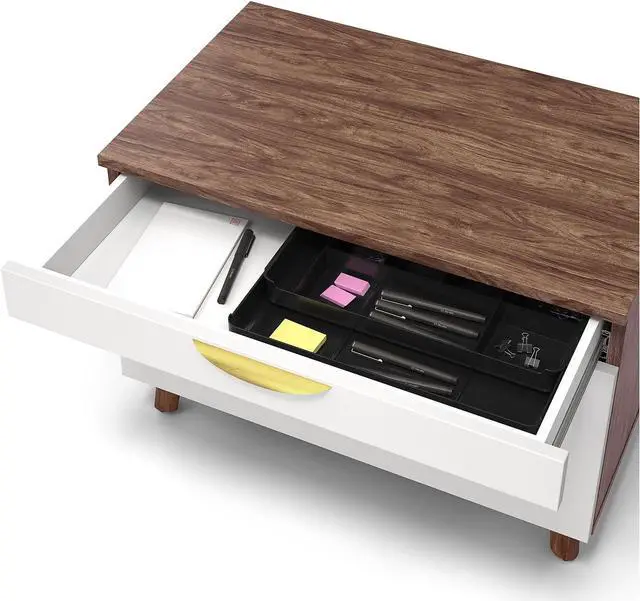 Alt view image 5 of 5 - Union & Scale UN56967 MidMod Lateral File Cabinet, 2-Drawers: Box/File, Legal/Letter, White/Espresso, 29.4" x 18.8" x 21.1"