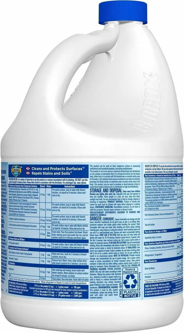 Alt view image 3 of 4 - Clorox Germicidal Bleach - 121 fl oz (3.8 quart) - Regular Scent - 3/Carton  32429CT