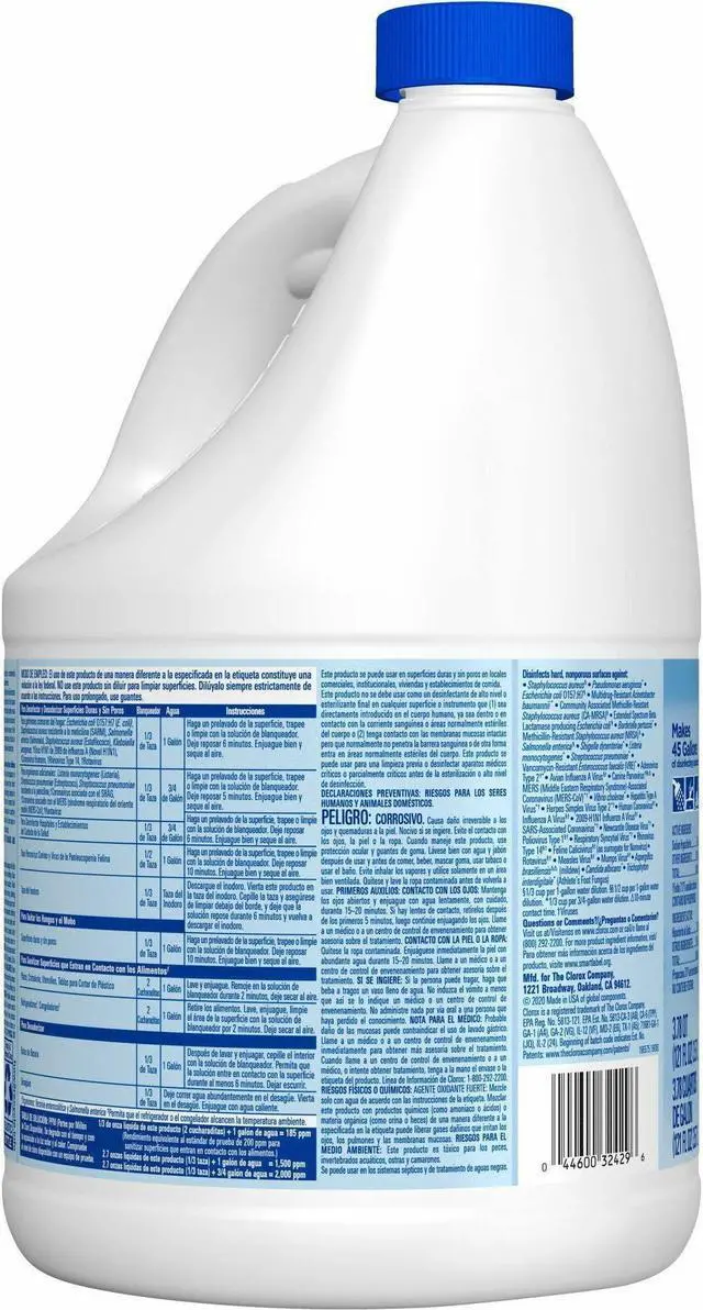 Alt view image 4 of 4 - Clorox Germicidal Bleach - 121 fl oz (3.8 quart) - Regular Scent - 3/Carton  32429CT