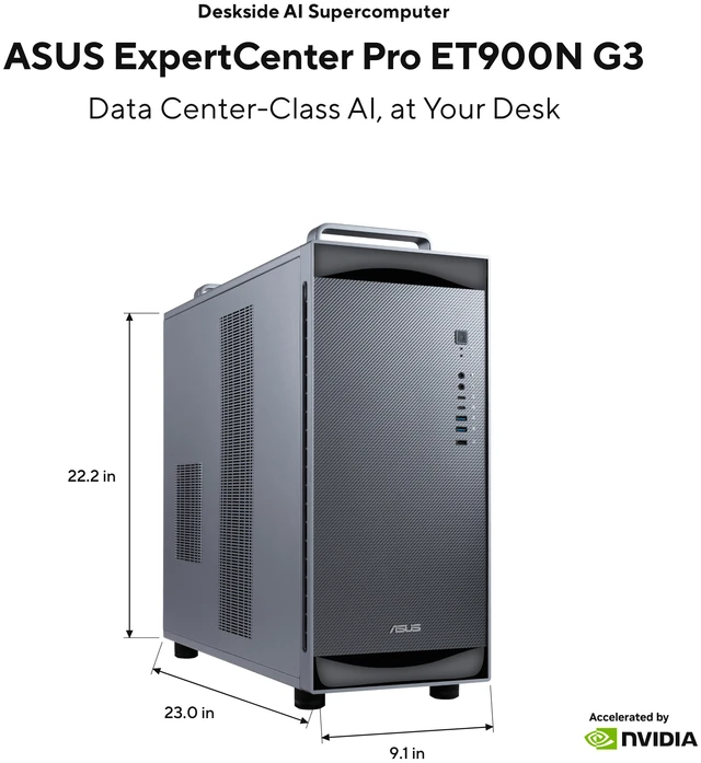 Alt view image 2 of 10 - ASUS ExpertCenter Pro ET900N G3 AI Workstation NVIDIA GB300 Grace 72 Core CPU 496GB LPDDR5X RAM Blackwell GPU 252GB HBM3E 2x 400 Gb/s QSFP ports, 1x 10 Gb/s LAN port, 2x 2TB M.2 Single 1600W PSU