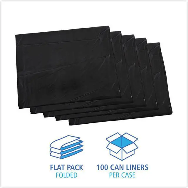 Alt view image 2 of 4 - Boardwalk H7658HBK Linear Low Density Industrial Can Liners, 60 gal, 0.7 mil, 38 x 58, Black, 100/Carton