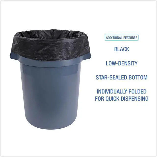 Alt view image 3 of 4 - Boardwalk H7658HBK Linear Low Density Industrial Can Liners, 60 gal, 0.7 mil, 38 x 58, Black, 100/Carton