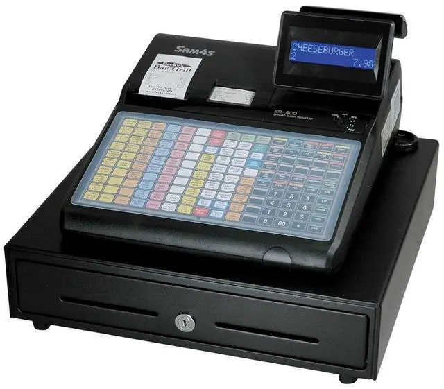 Alt view image 4 of 7 - Sam4s ER-940 Multi-Use Electronic Cash Register, Flat-Key Flat, Spill-Resistant Keyboard, Receipt and Journal Printers, for Food Service