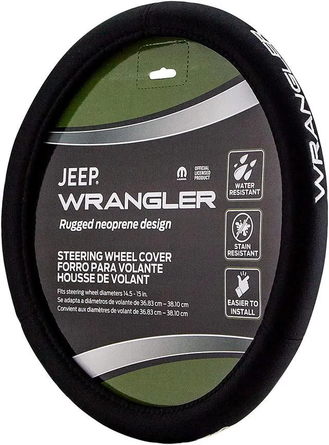 Alt view image 2 of 2 - Plasticolor 006712R01 Neoprene Jeep Wrangler Premium Steering Wheel Cover for Car, Trucks & SUV