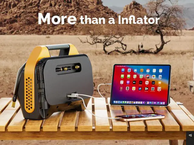 Alt view image 6 of 11 - Rosewill Vortex RS6C Cordless Tire Inflator Portable Air Compressor, 160 PSI Air Pump for Car Tires with 15600mAh Battery, 100% Duty Cycle & Dual Cylinder, Air Pump for Heavy-Duty Vehicle, Orange