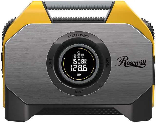 Main image of Rosewill Vortex RS6C Cordless Tire Inflator Portable Air Compressor, 160 PSI Air Pump for Car Tires with 15600mAh Battery, 100% Duty Cycle & Dual Cylinder, Air Pump for Heavy-Duty Vehicle, Orange