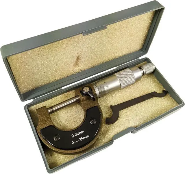 Alt view image 4 of 5 - 0-25mm Metric Utility Micrometer with Storage Case, 0.01mm Accuracy