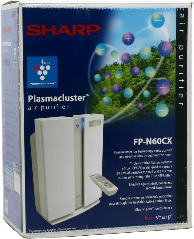 Alt view image 6 of 6 - SHARP FP-P60CX Plasmacluster Air Purifier
