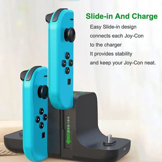 Alt view image 2 of 7 - Switch Charger Dock Station for Nintendo Switch, Idealforce 6 in 1 Fast Charger Station Desktop Dock Adapter with Type C Cable for Joycon&Pro Controller