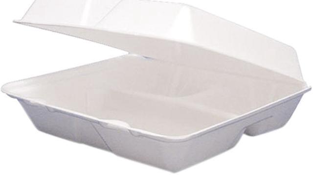 Dawn 85HT3 Carryout Food Containers,Foam Hinged  3-Compartment,8-3/8x7-7/8x3-1/4,200/Carton 