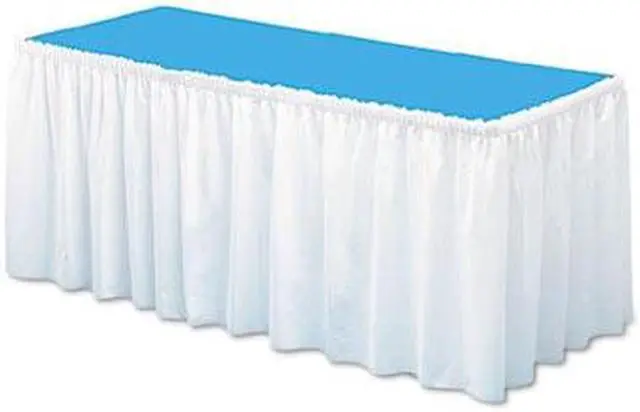 Alt view image 2 of 2 - Table Set Linen-Like Table Skirting, 29" x 14', White