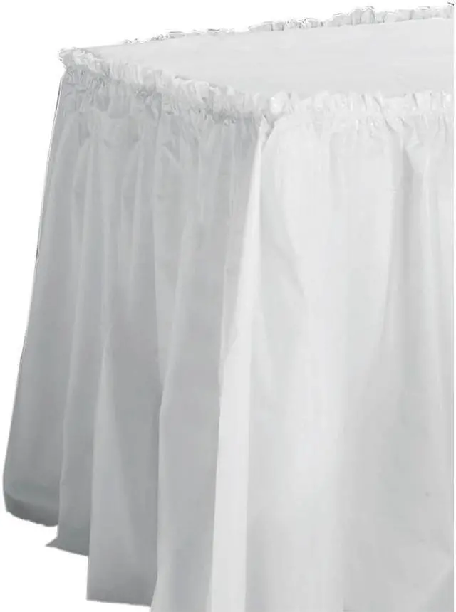 Main image of Table Set Linen-Like Table Skirting, 29" x 14', White